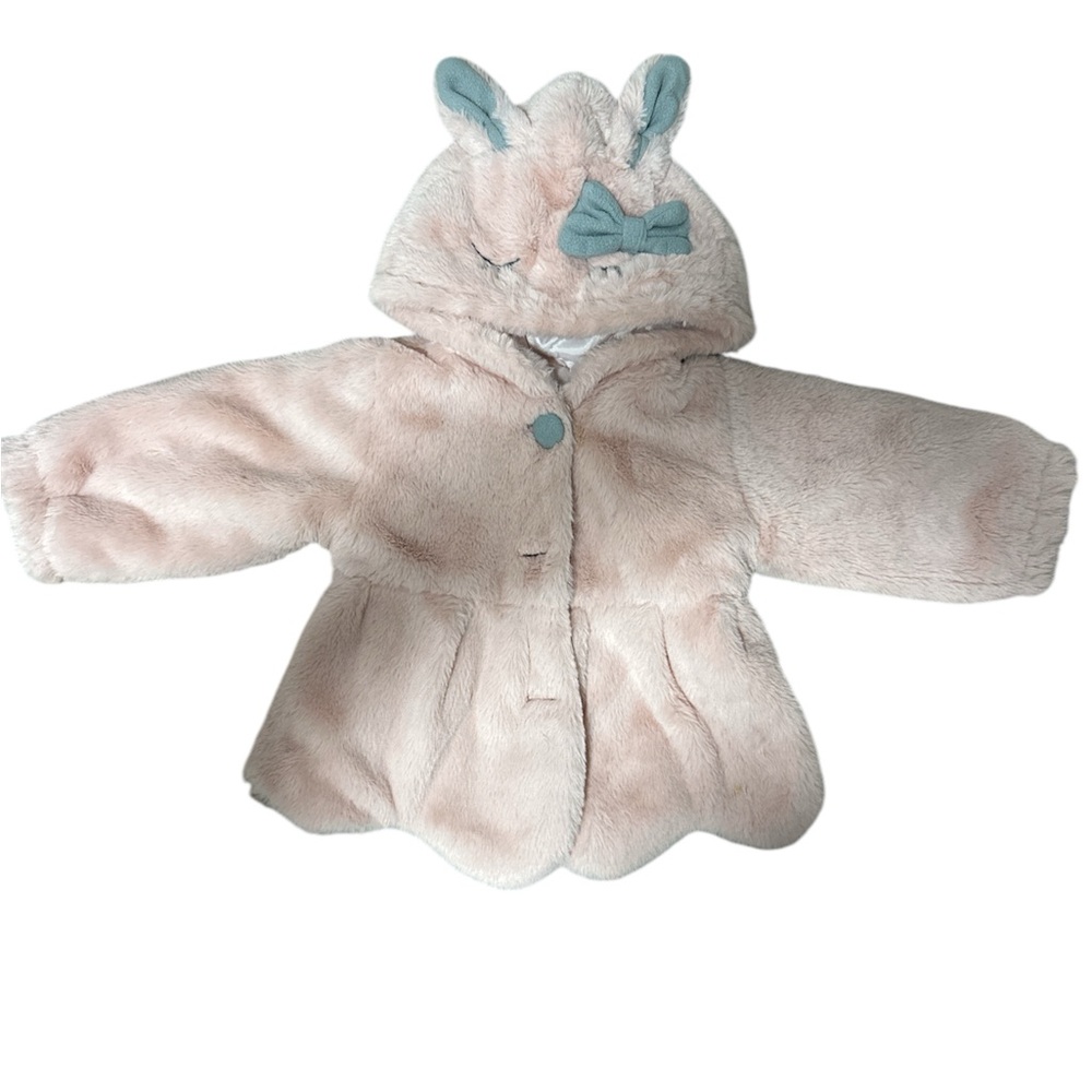 Baby Girls Winter Fleece Coat,Faux Fur Kid Jacket with Cute Ear Hooded